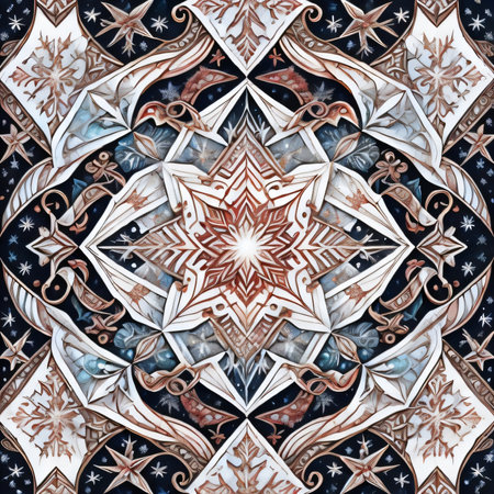 Kaleidoscope of color with beautiful ornamental pattern. Computer-generated graphics.の素材