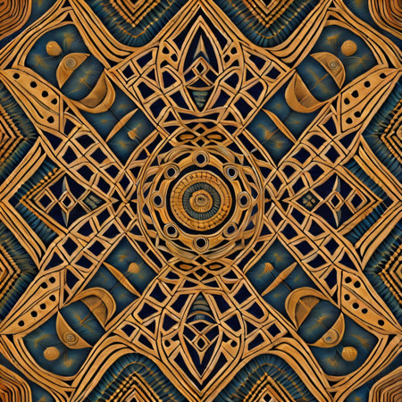 3D render of plastic background tile with embossed abstract ornament on leatherの素材