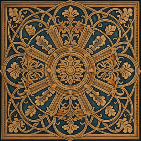 Decorative patterned background in Victorian style. Ornate vector illustration.の素材