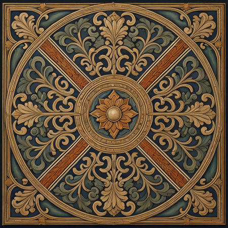 Vintage patterned background in the style of Baroque.の素材