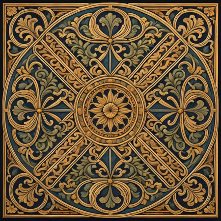 Vintage patterned background in Victorian style. Ornate element for designの素材