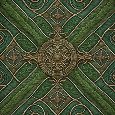 Kaleidoscope pattern on a green background. 3d renderの素材