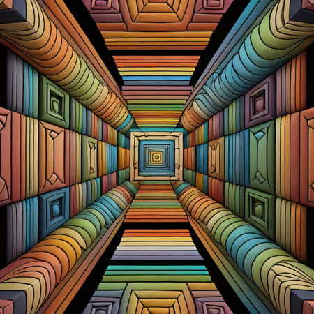 3d illustration of abstract geometric composition, digital art works. Computer-generated graphics.の素材