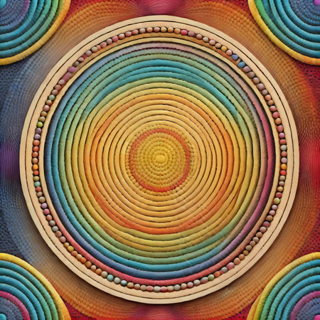 Colorful abstract circle background. Computer generated 3D photo rendering.の素材