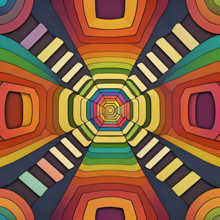 3d render, abstract colorful background, computer generated illustration, spiral patternの素材