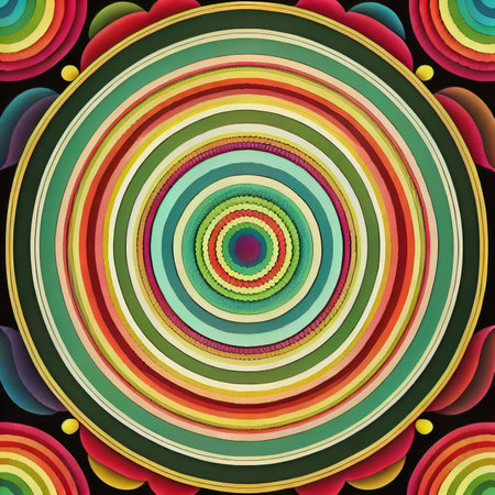 abstract background with concentric circles in retro style, vector illustrationの素材