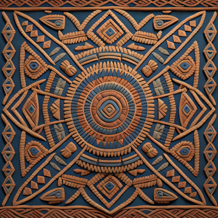 3D render of abstract geometric background with embossed pattern on leatherの素材