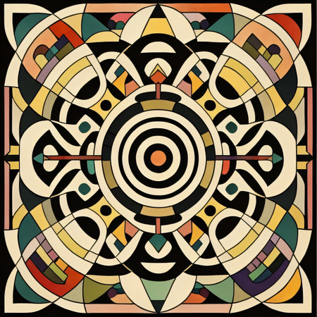 Colorful ethnic patterned background. Arabesque vector ornament. Aztec style.の素材