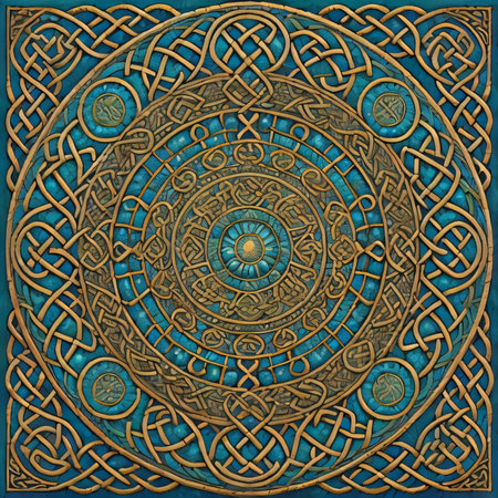 Arabic pattern on blue background. 3d render. Computer digital drawing.の素材