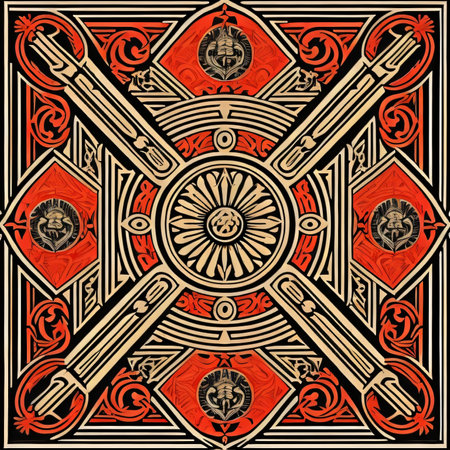 Celtic ornament in the form of square tiles. Vector illustration.の素材