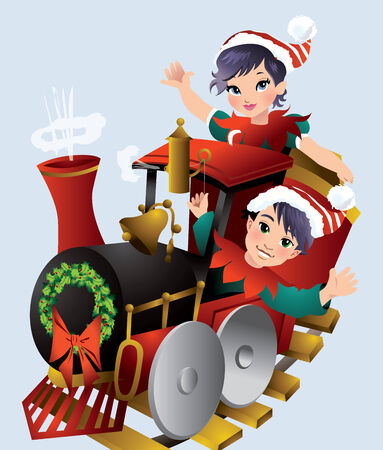 Christmas Trainのイラスト素材