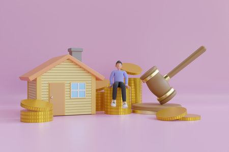 Business loans for real estate concept. home property investment. Save money business finance for...