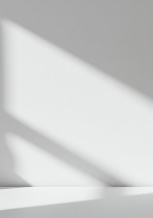 Abstract white background with shadow from a window. 3d rendering.の素材