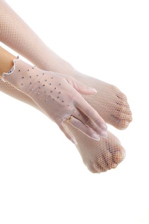 Close-up photo of elegant body parts of the bride の写真素材