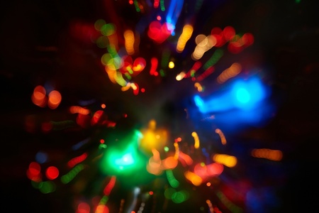 Abstract background with colorful spheres of defocused illuminationの写真素材