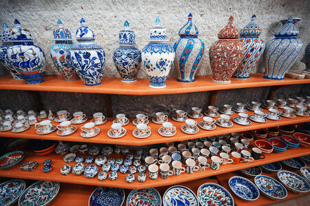 Ceramic art at pottery shop. Turkeyの写真素材