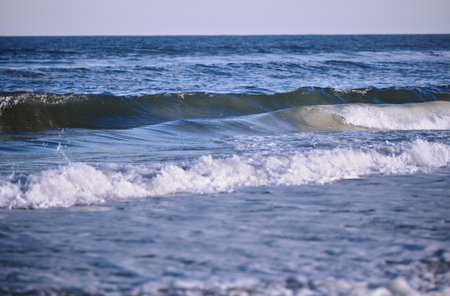 Rough water and waves in Atlantic Ocean. Florida, USAの写真素材