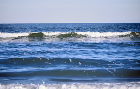 Rough water and waves in Atlantic Ocean. Florida, USAの写真素材