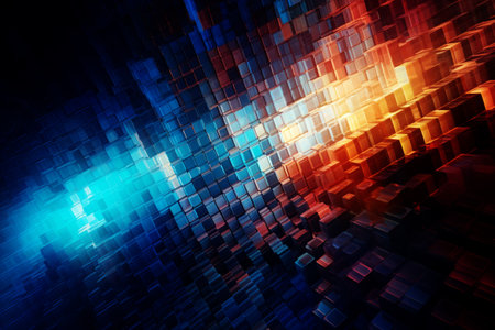 AI generated image. Abstract digital technology and artificial intelligence conceptの素材