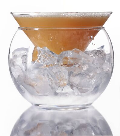 Silver Bronx cocktail isolated on white backgroundの写真素材