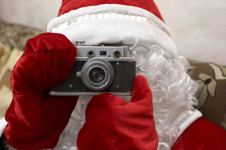 santa and cameraの写真素材