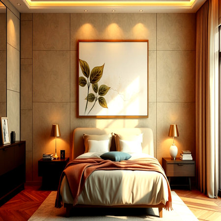 3d rendering of a bedroom in a modern style. Interior designの写真素材