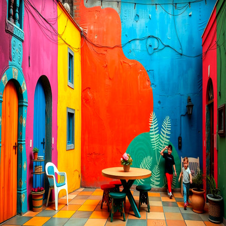 Colorful streets of Chefchaouen, Morocco, Africa.の写真素材