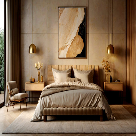 Luxury bedroom interior design. 3d rendering mock up.の写真素材