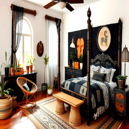 Interior of a classic bedroom. 3D render. 3D illustrationの写真素材