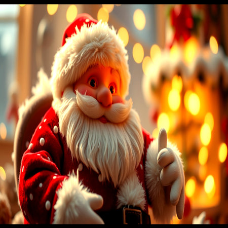 Santa Claus doll on Christmas background. Christmas and New Year concept.の写真素材