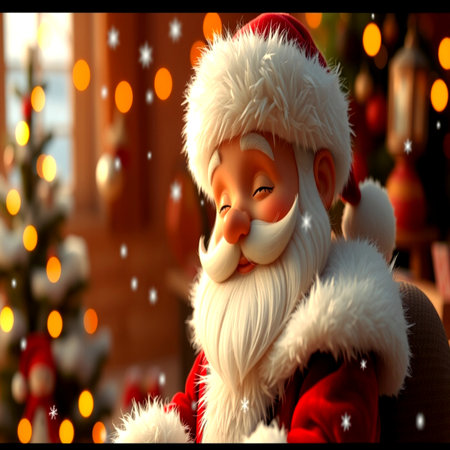 Santa Claus in the living room. Christmas and New Year concept.の写真素材