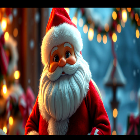 Santa Claus doll on Christmas background. Christmas and New Year concept.の写真素材