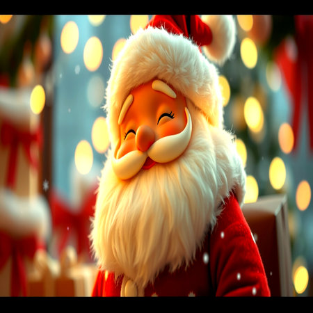 santa claus doll on christmas background. 3d renderingの写真素材