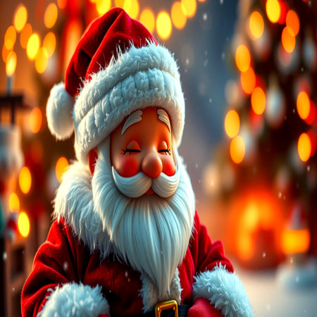 Santa Claus in the Christmas decorations. Christmas and New Year concept.の写真素材