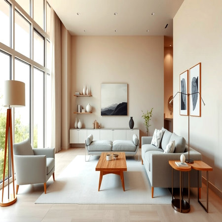 Modern living room interior. 3d rendering mock up. 3d render