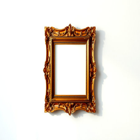 Vintage picture frame on white background. Isolated with clipping pathの写真素材