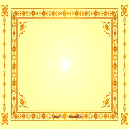 Illustration of floral frame on a yellow background with space for textの写真素材
