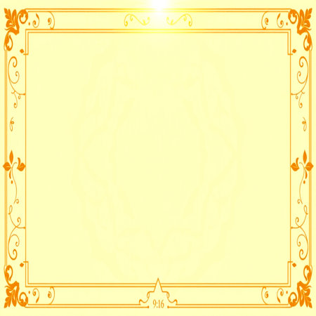 Vintage frame on a yellow background with a place for your textの写真素材