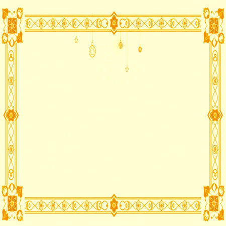 Frame with oriental ornaments on a yellow background. Vector illustration.の写真素材