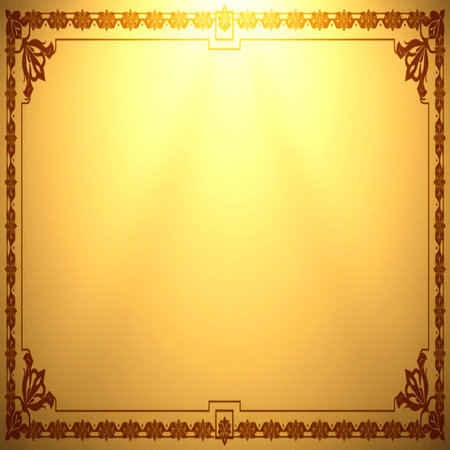 golden background with frame and place for your text - vector illustrationの写真素材
