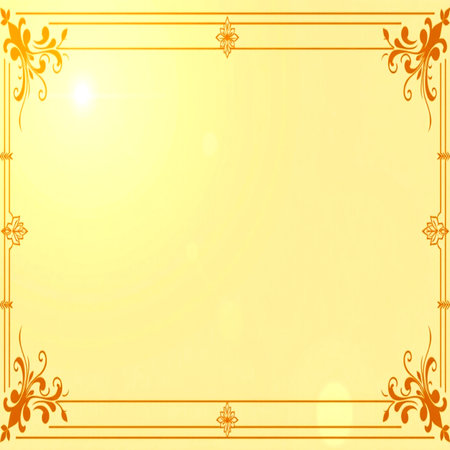 golden background with floral ornament for design in scrapbooking styleの写真素材