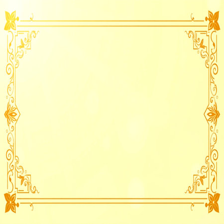 Vintage frame on a yellow background. Vector illustration.の写真素材