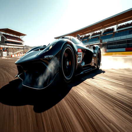 sport car on the track. 3d-rendering.