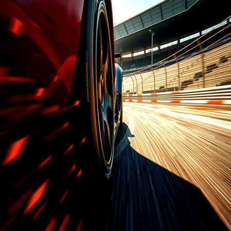 Car on the road with motion blur to create a sense of speed.の写真素材