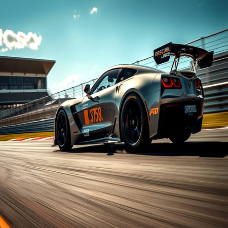 3D rendering of a brand-less generic concept race car.の写真素材