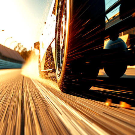 Car on the road with motion blur effect. Transportation and travel concept.の写真素材