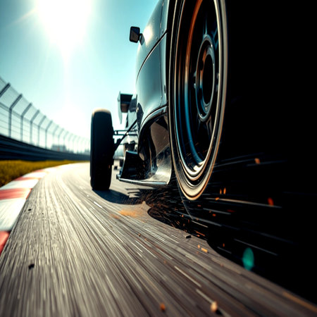 Race car on the race track. 3d rendering toned imageの写真素材