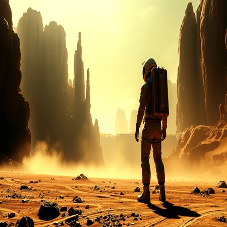 Hiker with backpack in the desert. 3d illustration.