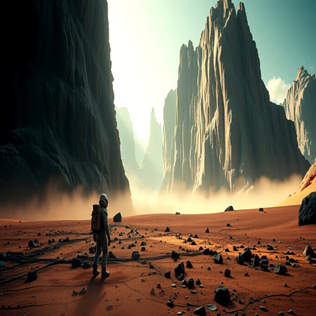 3D Rendered Computer Artwork. Fantastic Landscape.