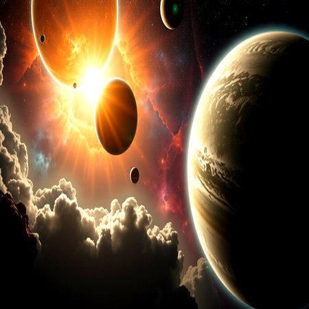 Planets and galaxy, science fiction wallpaper. Beauty of deep space.の写真素材